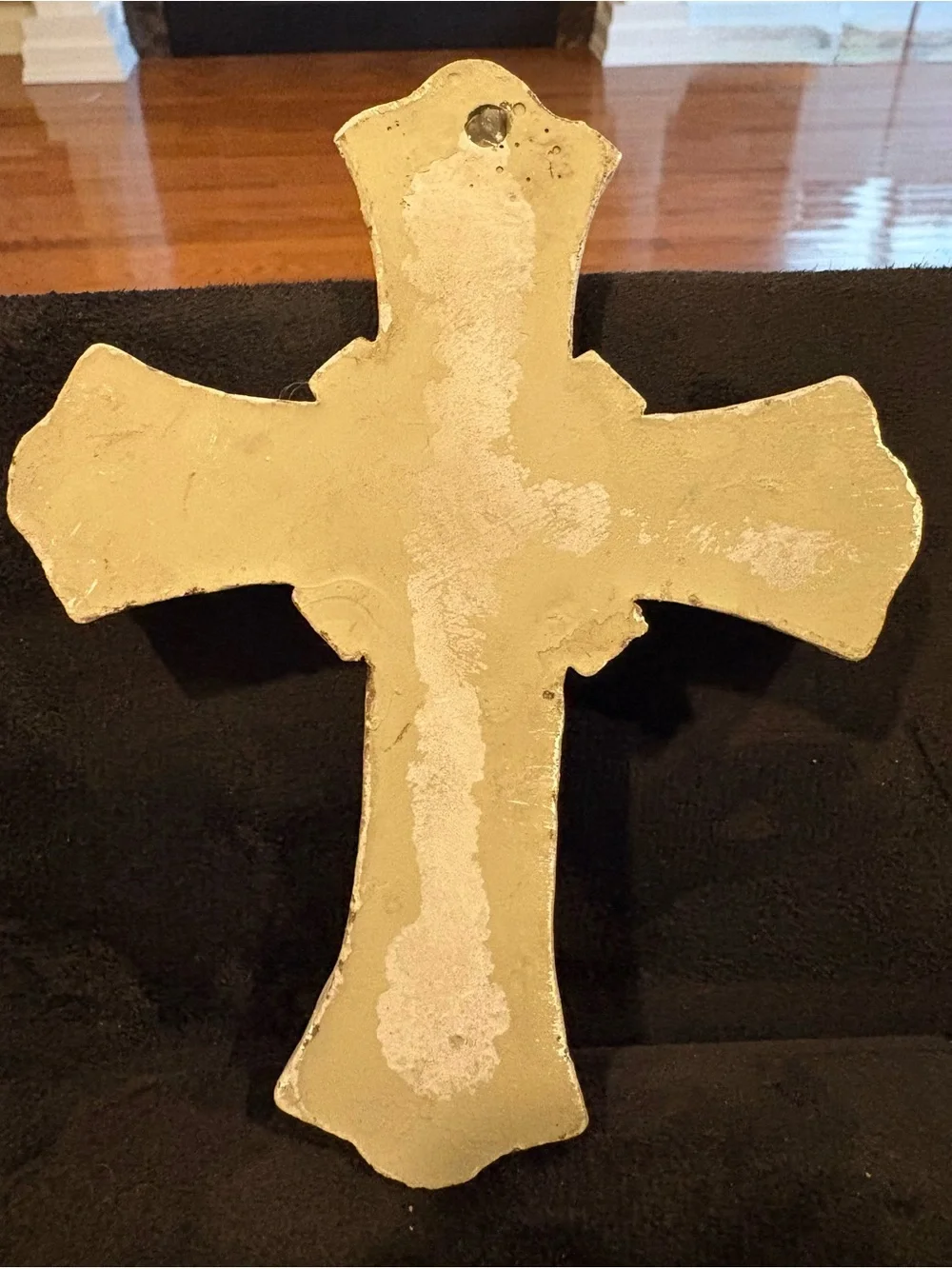Ornate grey stone-look wall cross